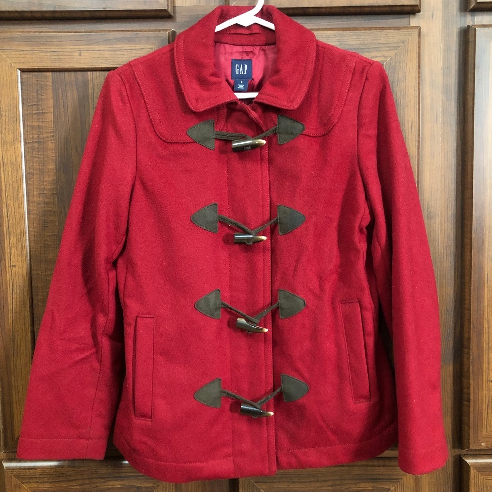 Women's GAP Red Wool Jacket, Small